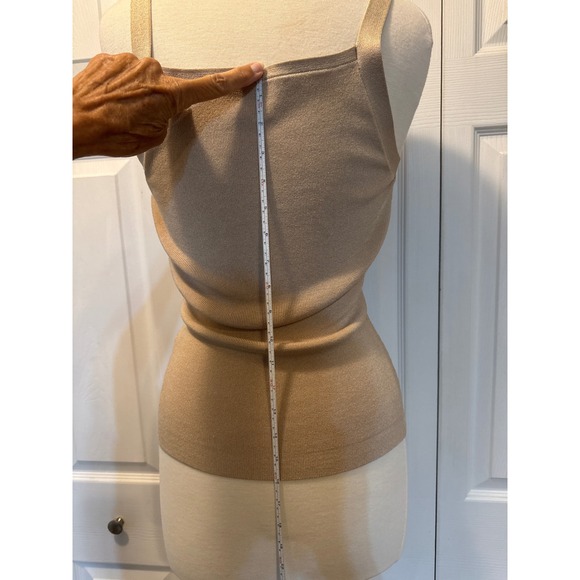 White House Black Market Knit Tank Top Sleeveless Neutral Ribbed S - Picture 2 of 3